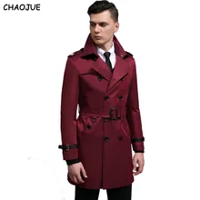 CHAOJUE langarm mantel graben männlichen 2017 NEUE PU patchwork mode schlank pea coat 6XL plus größe mann oberbekleidung freund mäntel
