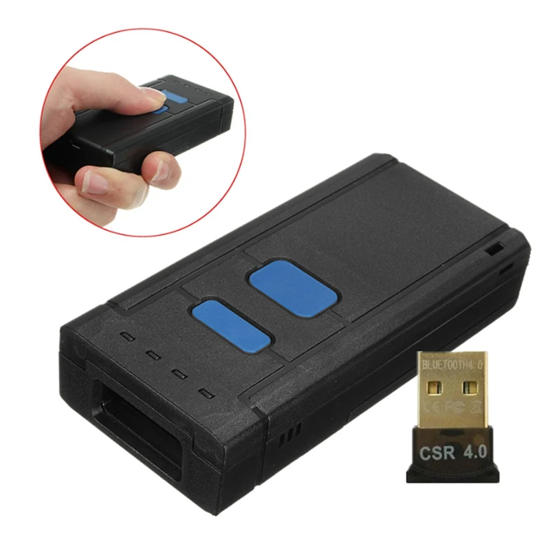 Portable 4.0 Wireless Bluetooth Barcode Scanner CCD Bar Code Reader 630nm Mini Handhled Scanner for IOS Android Tablets Win PC Portable 4.0 Wireless Bluetooth Barcode Scanner CCD Bar Code Reader 630nm Mini Handhled Scanner for IOS Android Tablets Win PC