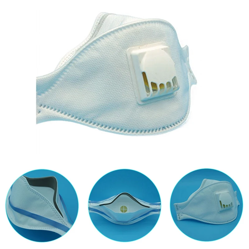 

1 Pc Folding Nonwoven Valved Safety Anti-Dust Activated Carbon Charcoal Particulate Respirator Face Mask