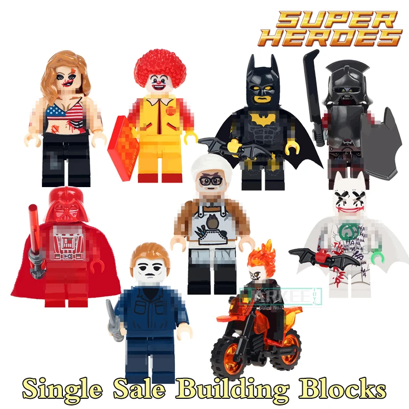 Building font b Blocks b font Batman Ronald McDonald Joker Ghost Rider Super Heroes Star Wars