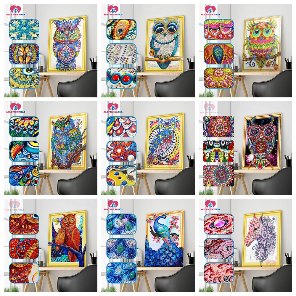 

New Special Shaped Diamond painting owl Rhinestone 5D DIY Diamond Embroidery Mosaic Crystal Unfinished Handmade Home Decoration