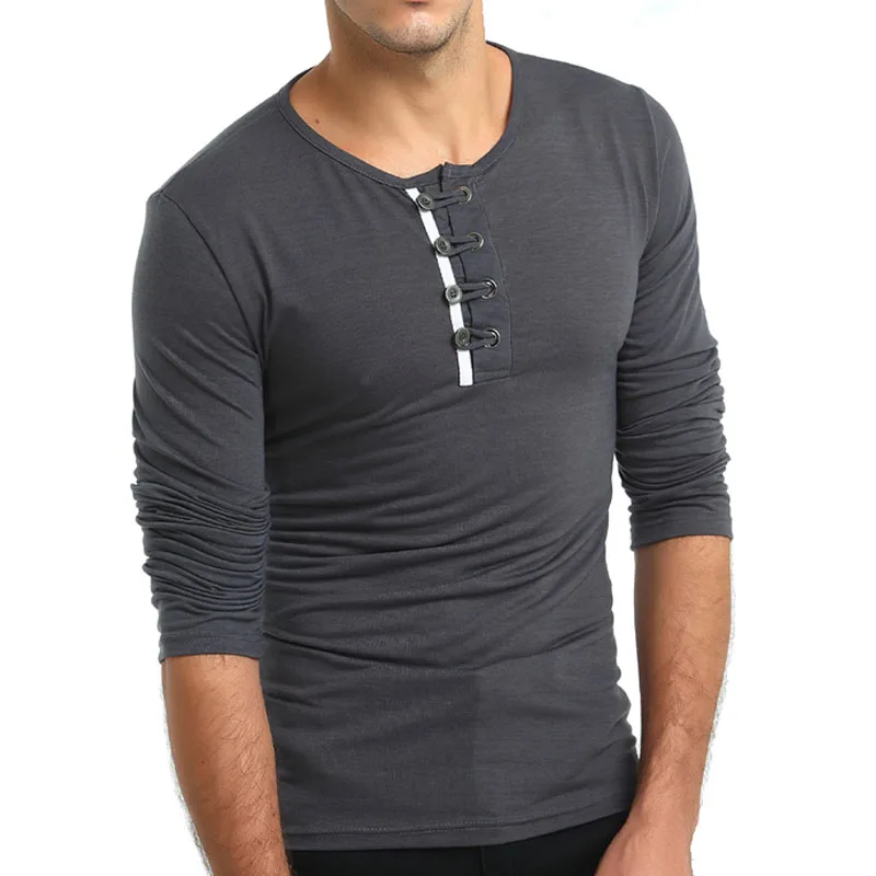 remera manga larga con botones hombre