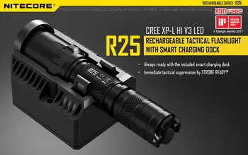 

Free Shipping-Rechargeable tactical flashlight NITECORE R25 CREE XP-L HI V3 LED max.800LM beam distance 321 meter waterproof tac