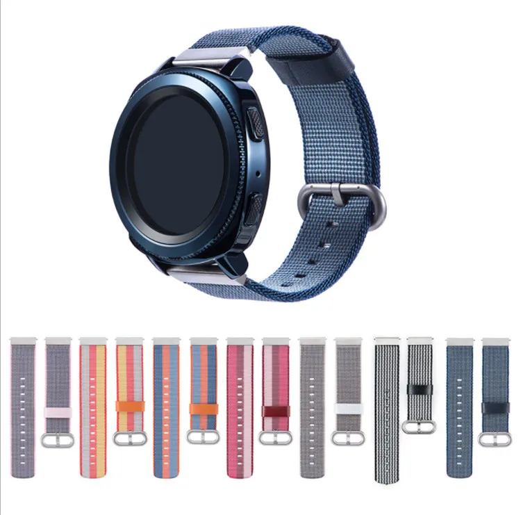

Watch Band Replacement Woven Nylon Fabric Watchband Wrist Strap For Samsung Galaxy Active Watch for galaxy watch 42mm Gear Sport