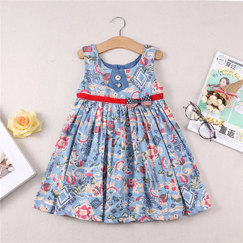 Новое летнее платье для девочек детское платье с принтом героев мультфильмов платье принцессы для маленьких девочек платье с цветочным рисунком, ткань с черепами