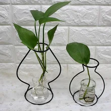 1 шт. скандинавские креативные Железные рамки цилиндр с цветком контейнер домашний декор Минималистичная прозрачная железная гидропонная ваза без стекла MK 024