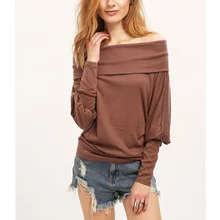 t shirt women long sleeves Solid color Slash neck Off Shoulder vogue woman t shirts top Casual cotton tee shirt femme t shirt women long sleeves Solid color Slash neck Off Shoulder vogue woman t shirts top Casual cotton tee shirt femme