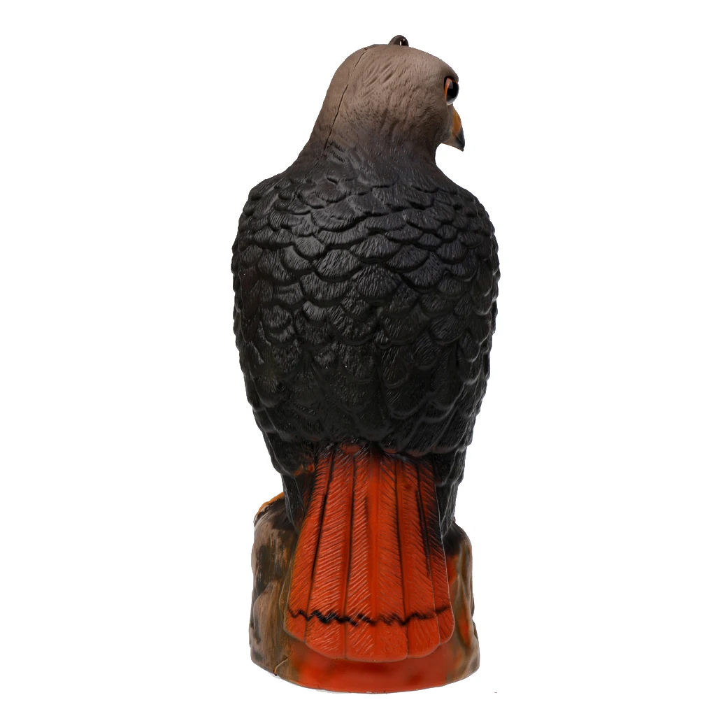 Lifelike 3D Eagle Decoy Garden Flocked Hard Realistic Scarer Scarecrow Hunting Decoy Raven Halloween Prop  