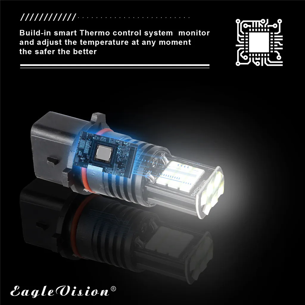 WUPP автомобильный противотуманный фонарь 2 шт. P13W 12V 3030 SMD светодиодный RGB автомобилей головной светильник белые противотуманные лампы светильник: 2400LM 24W 12V 6000K 9042611