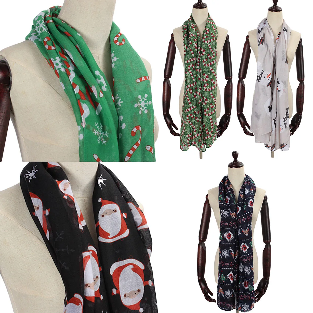 

Novelty Christmas animal print Bali yarn scarf warm long towel soft and comfortable winter spring and autumn unisex wild scarf