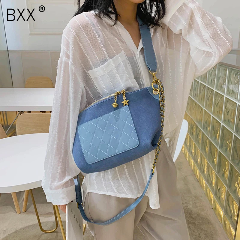 

[BXX] Women's Single Shoulder Crossbody Bag All-match Large Capacity Waist Chest Package 2019 Fashion Chain PU Leather Bag HG375