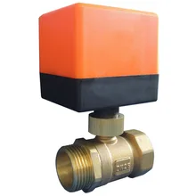Электрический моторизованный латунный шаровой клапан DN20(3/") DN25(1") микро электрический шаровой клапан моторизованный латунный шаровой клапан M/F резьба ac220в
