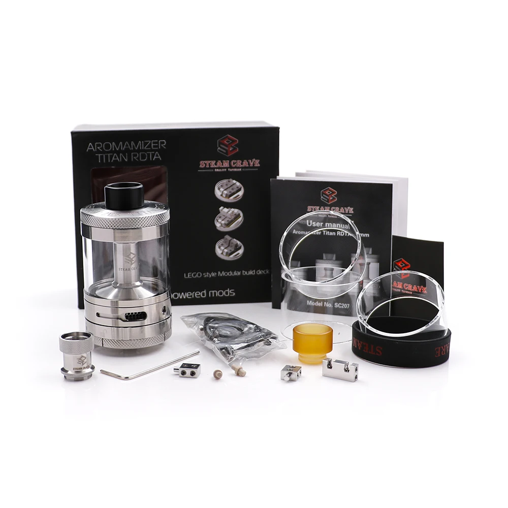 

Steam Crave Aromamizer Titan RDTA 28ml capacity 41mm diameter huge rebuildable tank innovative LEGO style Modular build deck