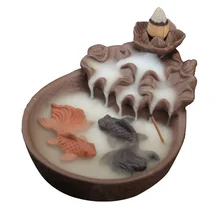 T керамическая горелка для благовоний с задним потоком, домашний декор, креативный держатель для благовоний Tai Chi, золотая рыбка, ценза, база, украшение для гостиной