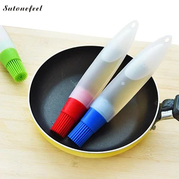 

2PCS Silicone Oil Brush with Bottle for Barbecue Heat Resistance Omelette Oil Brushes BBQ Basting Brushes Kitchen BBQ Tools