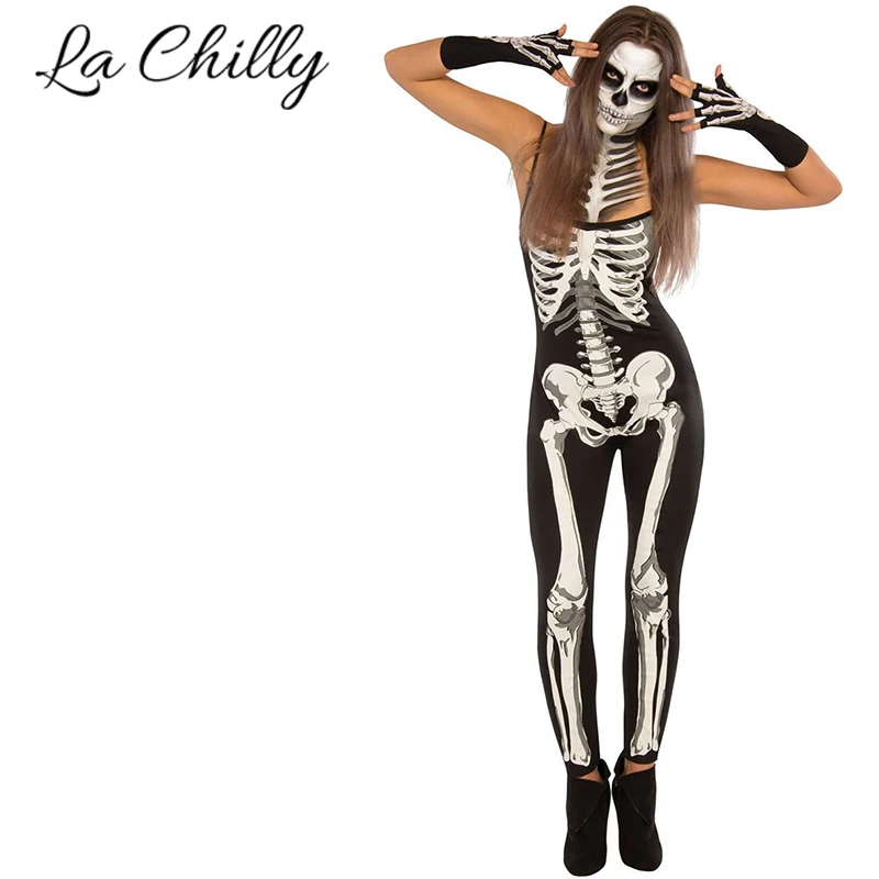 Buy Adult Halloween Party Cosplay Bodysuits Skeleton