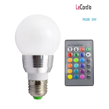 

E27 E14 B22 LED RGB Light Bulb Multicolor Dimmable Remote Control Lamp Bulb 3W 85-265V For Living Room Bedroom Lighting Lamp