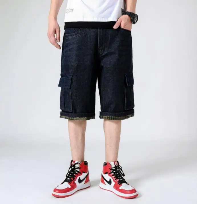 Men Loose Pants Joggers Calf Length Pants Cropped Trousers Mens Casual Hip Hop Cargo Trouser Fashion Men's Bottoms Plus Size 46
