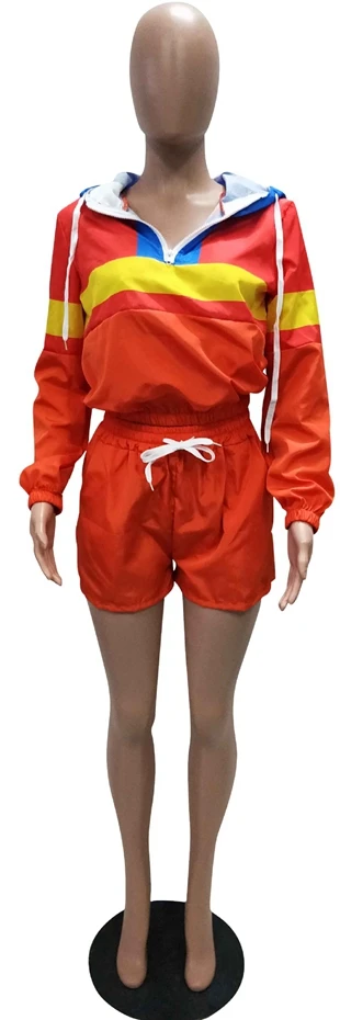 HAOYUAN размера плюс 2 комплект из двух предметов спортивный костюм топ+ байкерские шорты спортивный костюм, комплект летней одежды для семьи, одежда для Для женщин пикантные Клубные наряды в комплекте с набором подходящих сумочек - Цвет: Оранжевый