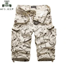 Летние хлопковые мужские шорты Карго, модные камуфляжные мужские шорты с несколькими карманами, повседневные камуфляжные панталоны для улицы, мужские шорты