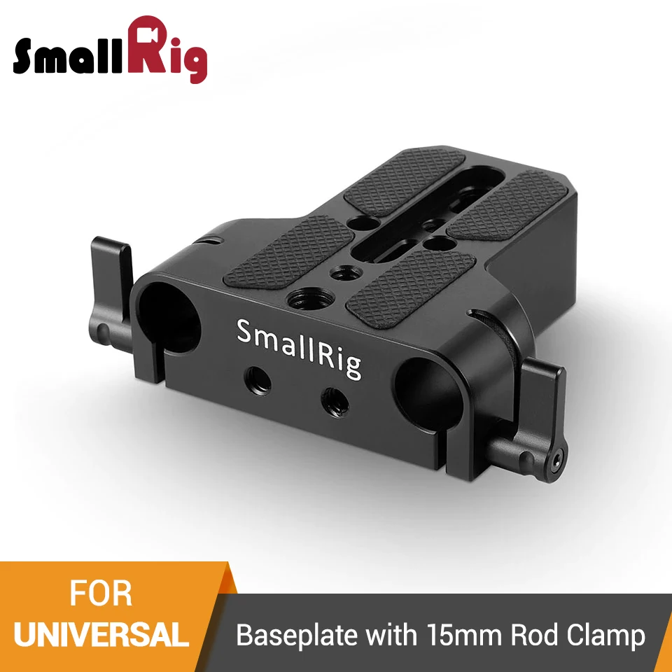 Best SmallRig Baseplate with Dual 15mm Rod Clamp For Sony FS7 Sony A7 Series Canon C100 C300 C500 Tripod Shooting Plate 1674