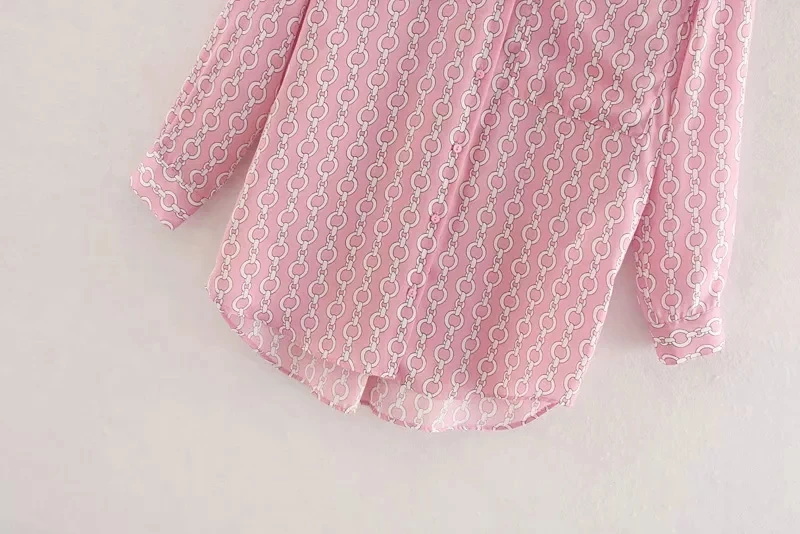 Увядшая уличная розовая с цепью, с принтом, blusas mujer de moda, кимоно, рубашка, блузка для женщин, женские топы и блузки размера плюс