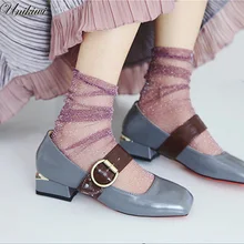 7 цветов. Женские новые свободные блестящие носки. Тонкие Серебристые блестящие сетчатые носки. Сексуальные женские Ретро газовые сетчатые носки Sox Meias