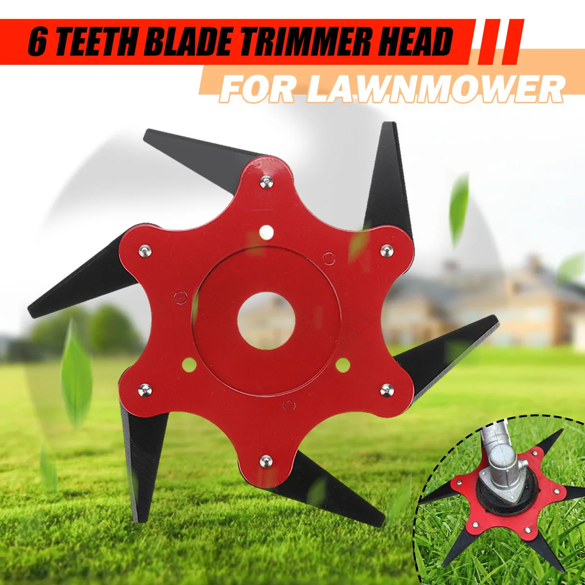 

Updated Trimmer Head 65Mn 6 Teeths Blade Trimmer Head Brush Cutter Blade for Lawnmower