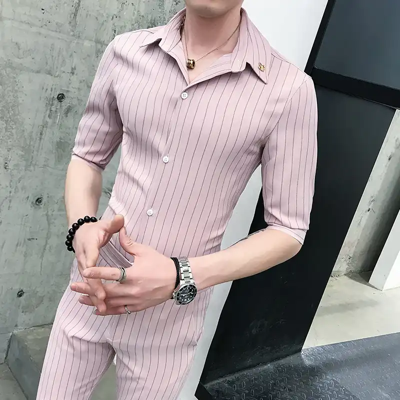 mens striped shirt outfit