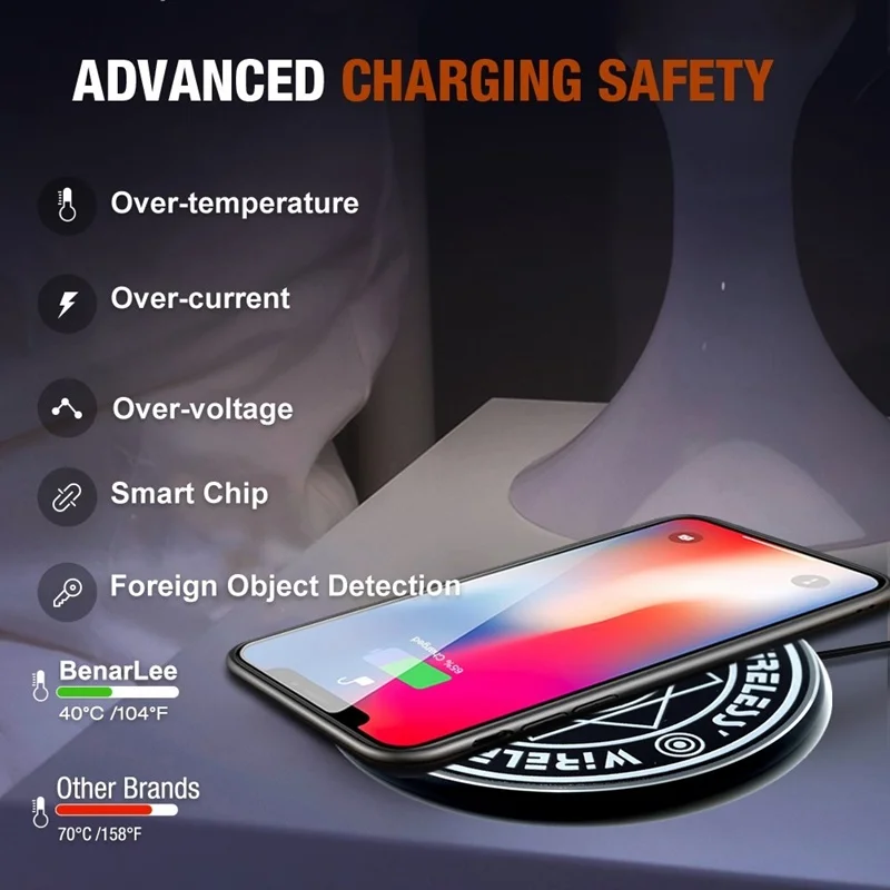 Tongdaytech 10 Вт Qi Беспроводное зарядное устройство для iPhone 11 Pro Xs Max X 8 алюминиевый светодиодный коврик для быстрой зарядки samsung Xiaomi Quick Charge