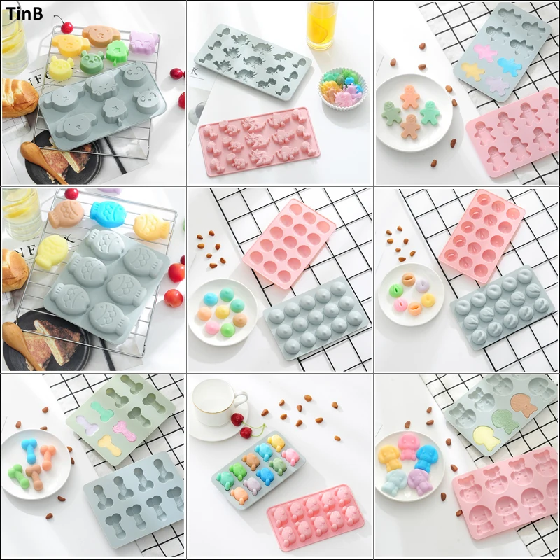 

Fondant Cake Decorating Tools Nonstick Silicone Mold Chocolate Ice Cookie Tray Jelly Pudding Molds for Baking Kitchen Sugarcraft