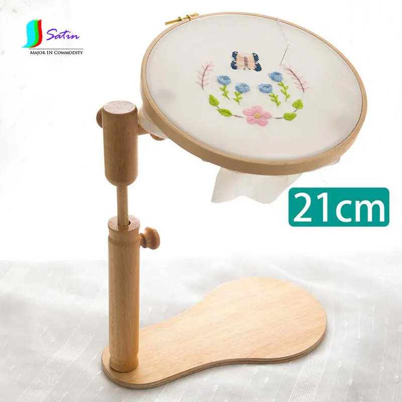 High end Solid Wood Portable Round Table Embroidery Frame Adjustable