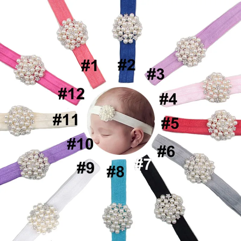 Детская повязка на голову с жемчугом кристаллами|photo accessories newborn|accessories