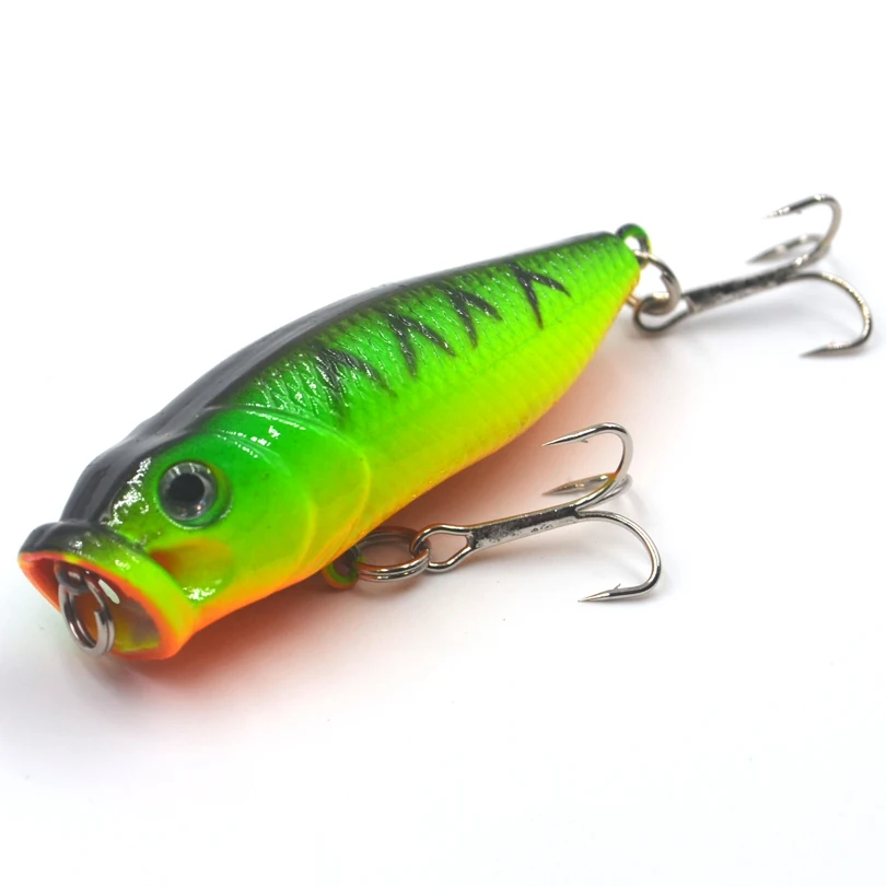 Iscas de Pesca Isca de Pesca Mnft Corpo Verde Laranja Barriga Popper Isca 2.76 -7 cm - 0.31 Oz-8.8g 3d Olhos Wobbler Artificial Dura 8 Pçs 3 Esporte e Lazer