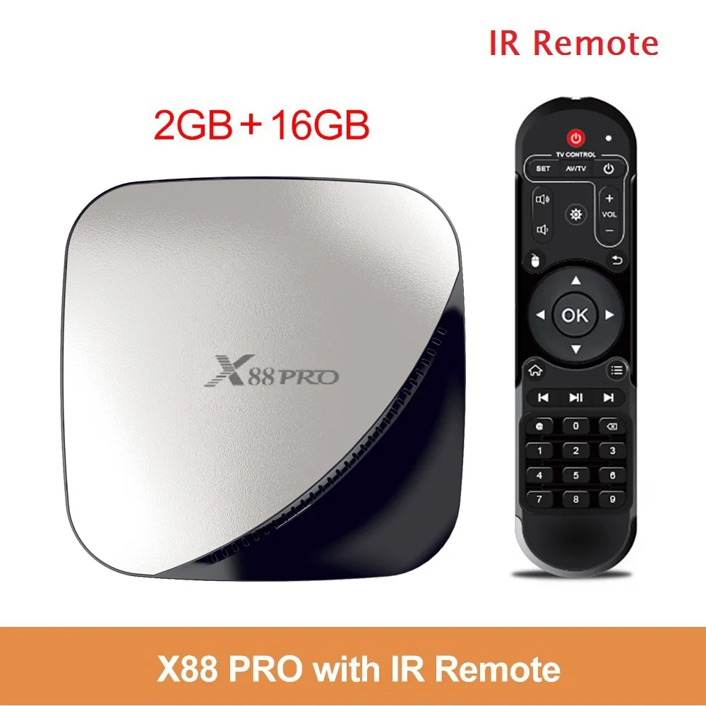 X88 Pro Smart tv Box RK3318 4K Android tv Box Android 9,0 2,4G/5 Ghz dual Wifi 4K 60fps USB3.0 Google PlayStore Netflix Youtube - Цвет: Only 2GB 16GB