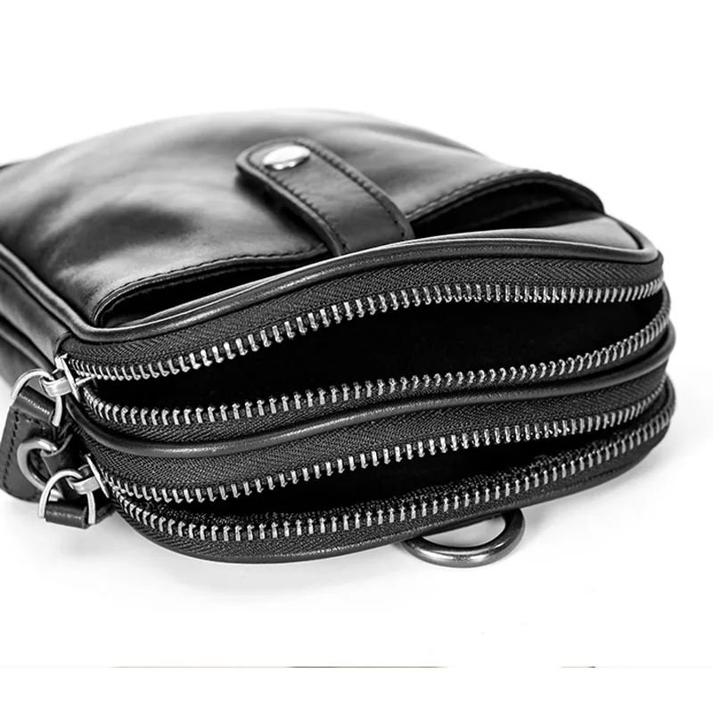 AETOO Men's diagonal cross bag leather mini casual shoulder bag small bag personality tide brand first layer leather mobile phon