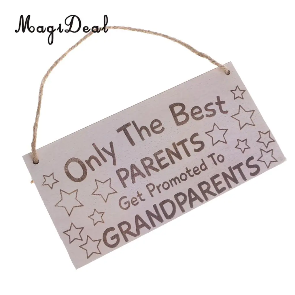Only the Best Parents Get Promoted to Grandparents Wooden Sign Pregnancy Announcement Board Wood Hanging Decor