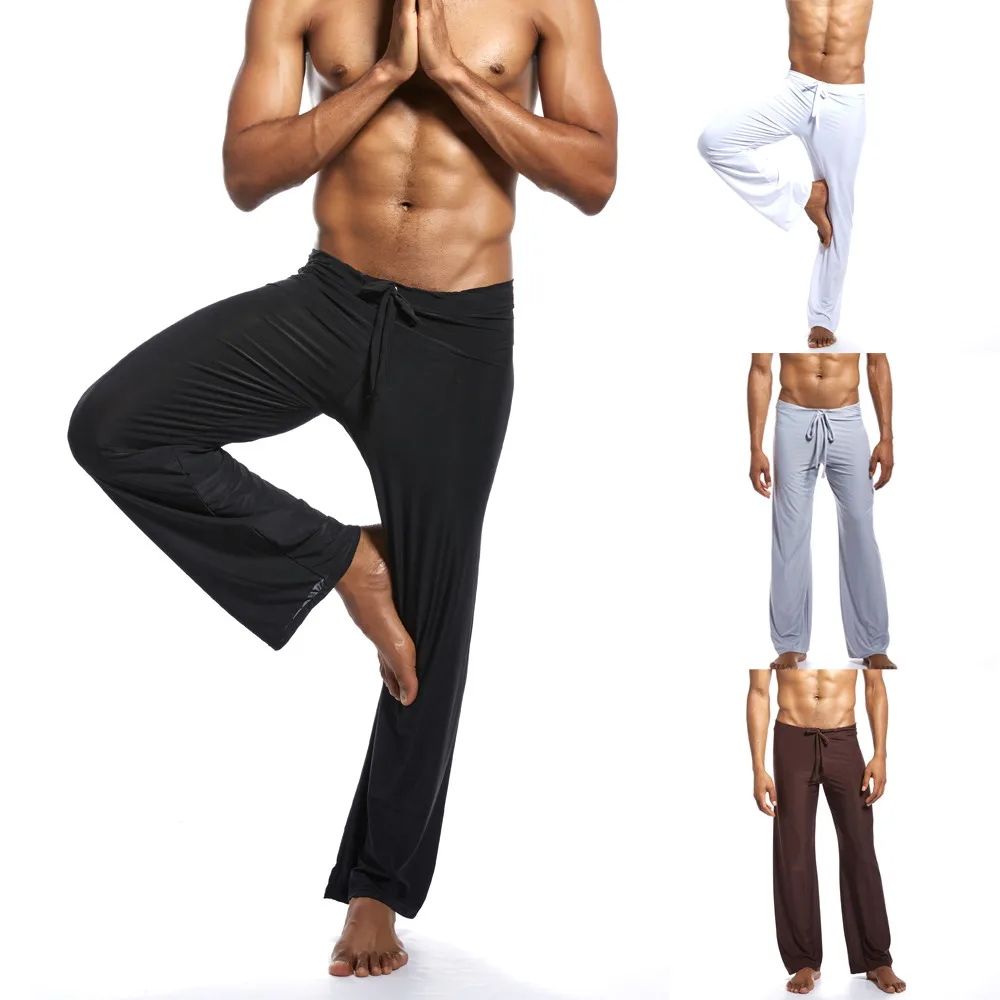 Men Pants Hip Hop Harem Joggers Pants Men's New Fashion Pure Yoga Pants Tie-up Comfortable Pants L0503