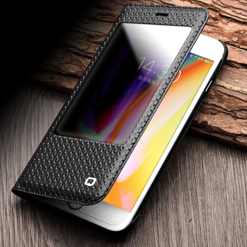 Чехол QIALINO 2018 для iPhoneX 8 Модный чехол из натуральной кожи с узором iPhone X откидной