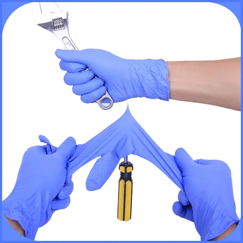 Одноразовые латексные перчатки, безпорошковые нитриловые резиновые перчатки для пищевой промышленности медицинская стоматология маслостойкая кислотостойкость