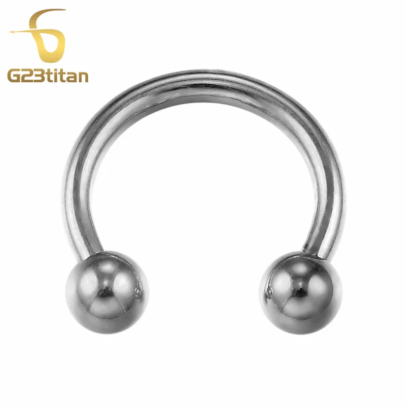 G23titan G23 титана розовое золото цвет кольцо для Ушная перегородка кольца для пирсинга тела мужчины женщины ювелирные изделия - Окраска металла: Silver