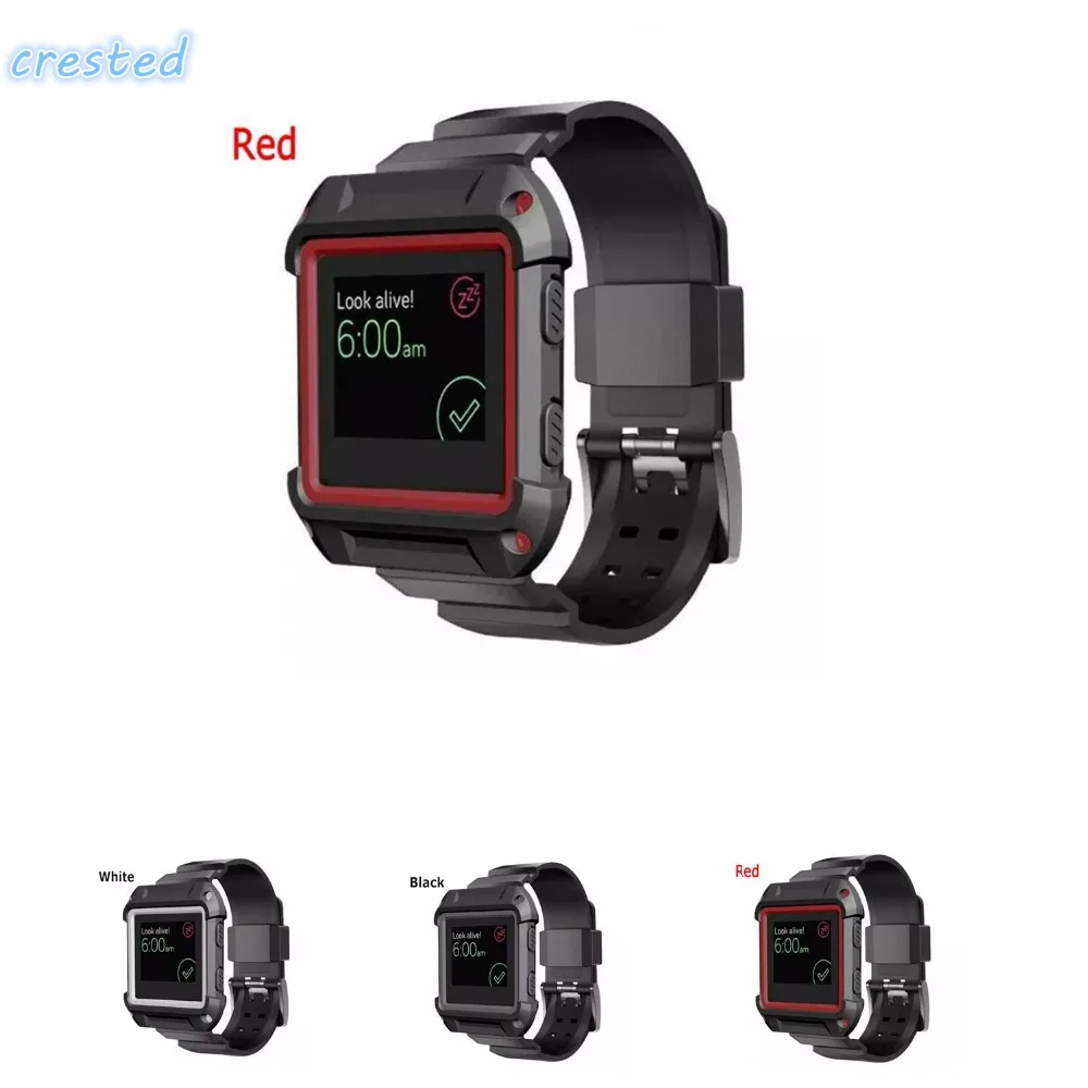 

CRESTED fashion frame+watch band strap For Fitbit Blaze Band Silicone Strap for fitbit blaze Frame case cover Holder Shell strap