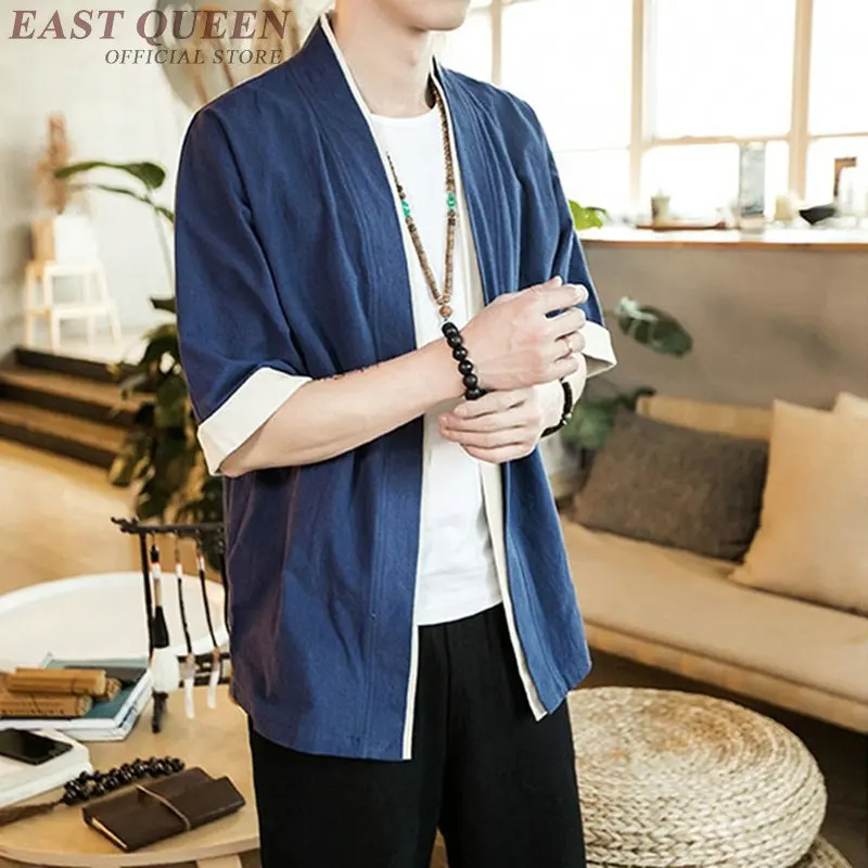 Kimono Men Black Japanese Kimono Men Samurai Costume Male Yukata Haori Japanese Streetwear Clothing Mens Kimono Jacket DD952