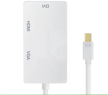 

Fast speed DP to HDMI DVI VGA Adapter Cable 3 In 1 1080P Mini Display Port Converter For MacBook Pro Air wholesale free ship