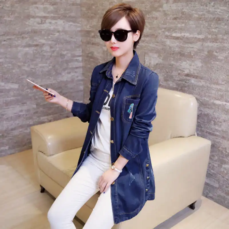 denim duster coat plus size