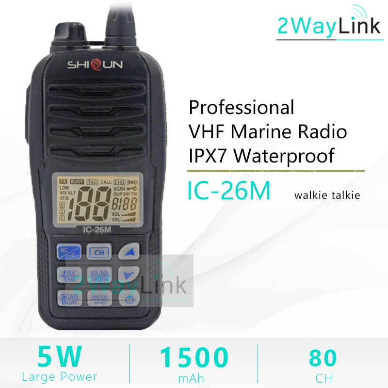 Professional IC 26M Marine Radio 156 161.45Mhz VHF Marine Walkie Talkie