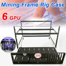 6 GPU Open Air Mining Rig Frame Miner Case Drawer Style Crypto Coin for 4 Fans Computer Mining Case Frame Server Chassis