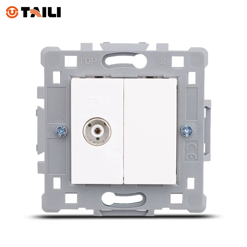 

Manufacture TV Aerial Wall Socket Outlet Function Keys DIY Parts Female adapter Coaxial Plate Panel Super Quality TL0621-OS