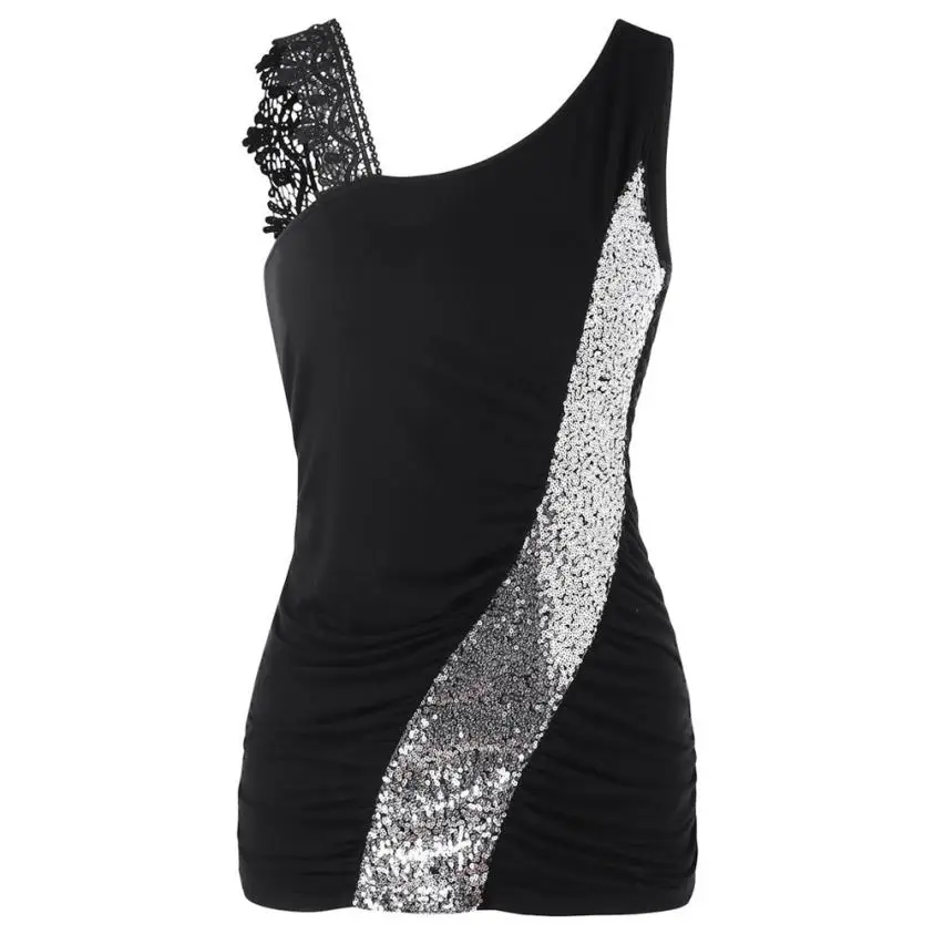 

Blouse Solid plus size Print O-Neck shirt Sequined blouse women Sleeveless blouse fashion woman blouses 2018 ladies tops