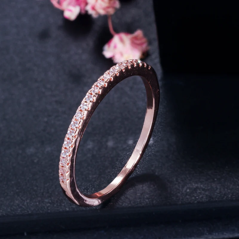 CWWZircons Stack Skinny Micro Pave CZ Модные женские обручальные свадебные вечерние кольца с кубическим цирконием наборы ювелирных изделий подарок R127